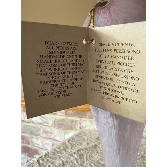 Vintage Murano Glass Pink & Blue Swirled Candlestick Made In Italy Cristalvi - Picture 3 of 13